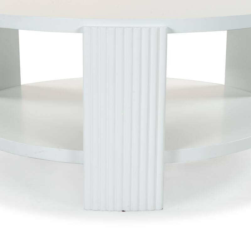 SAFAVIEH Couture Liabella Round Wood Coffee Table - 38"W x 38"D x 19"H