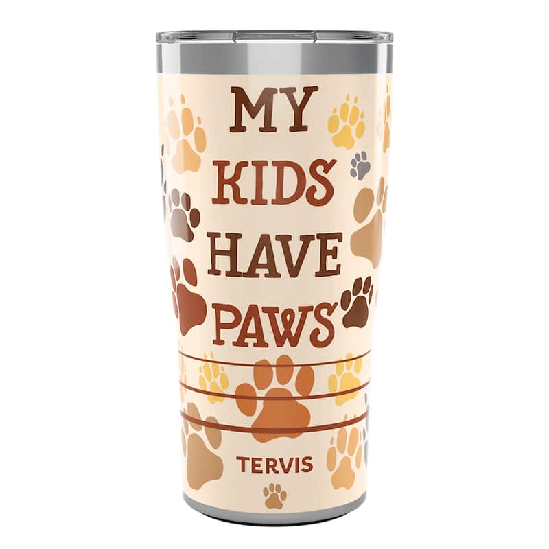 Tervis Traveler My Kids Have Paws Triple Walled Insulated Travel Tumbler, Stainless Steel - 20oz