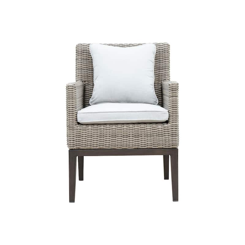 Mersin 7-Piece Outdoor Dining Set with Arm Chairs, Light Gray