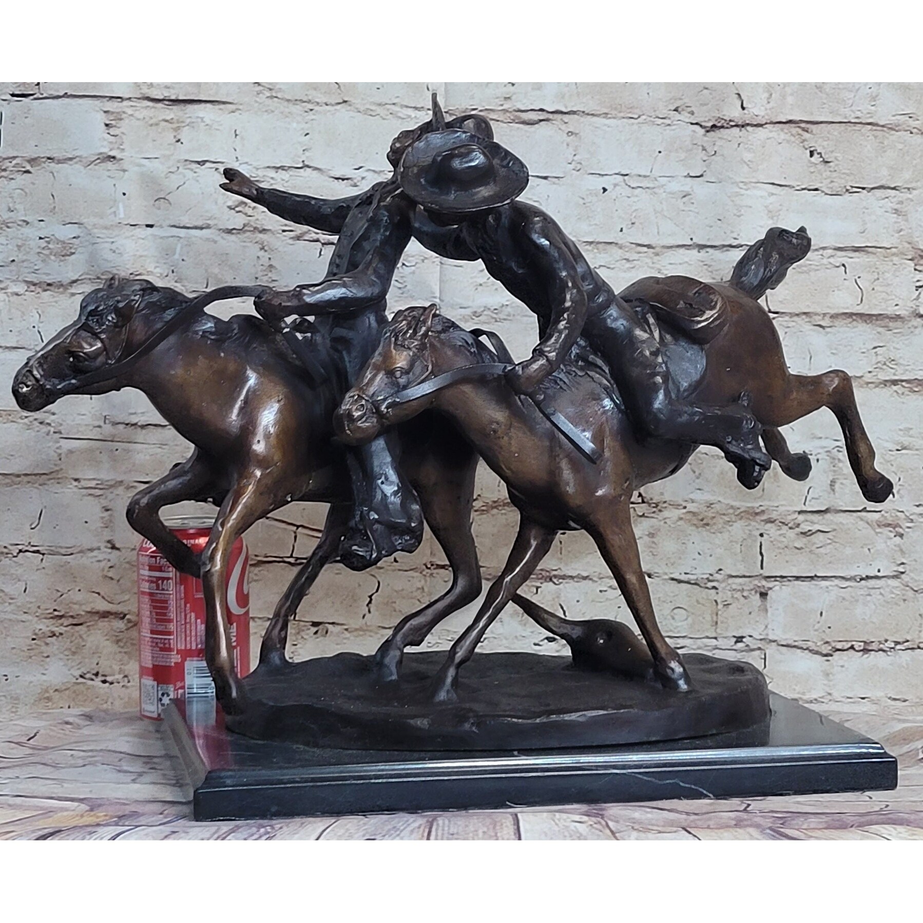 Wounded Bunkie Frederic Remington Bronze Statue Western