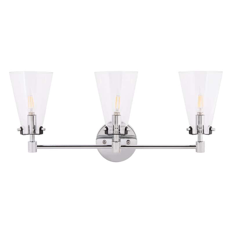 SAFAVIEH Lighting Hirono 3-Light Led Vanity Sconce - 22.8" W x 6.9" L x 9.8" H - 23Wx7Dx10H