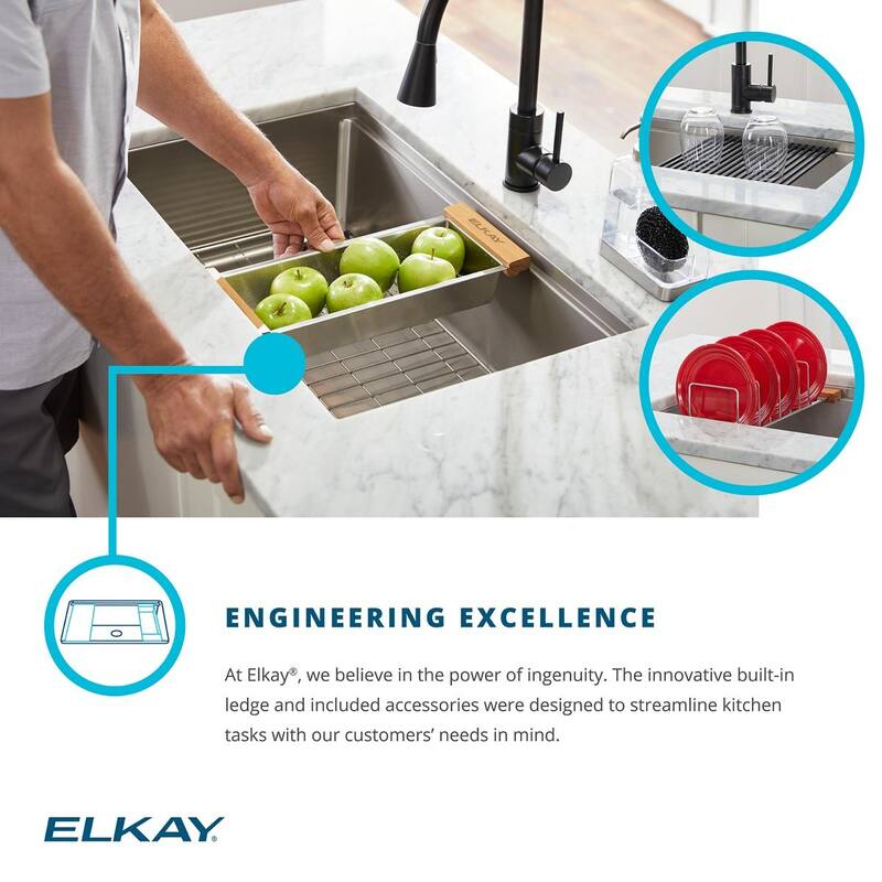 Elkay Acacia Hardwood 12" x 16-7/8" x 1" Cutting Board - 12 x 16-7/8 x 1