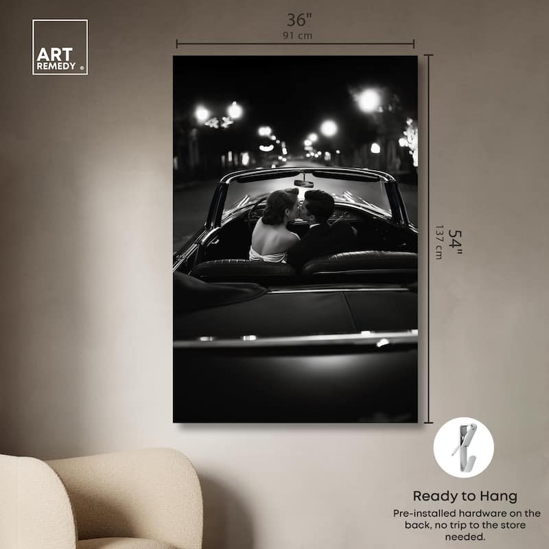 Kiss Me in the Moonlight I Canvas by Art Remedy, Gallery Wrapped