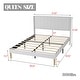preview thumbnail 49 of 91, Caxkun Upholstered Platform Bed Frame with Wingback headboard