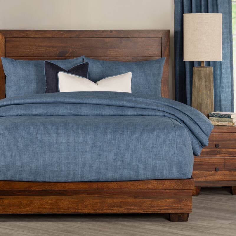 Overall Denim-Style Bed Cap Comforter Set with Sewn Corners