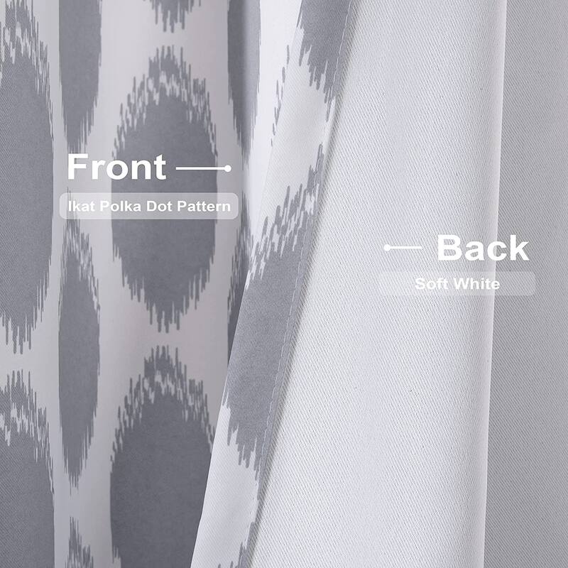 DriftAway Allen Ikat Polka Dot Room Darkening Window Curtain Panel Pair