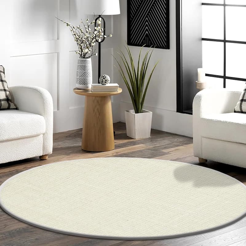 Delara Premium Handwoven Natural Fiber Area Rug, 60% Wool 40% Jute excellent choice in high-traffic areas such as Living rooms