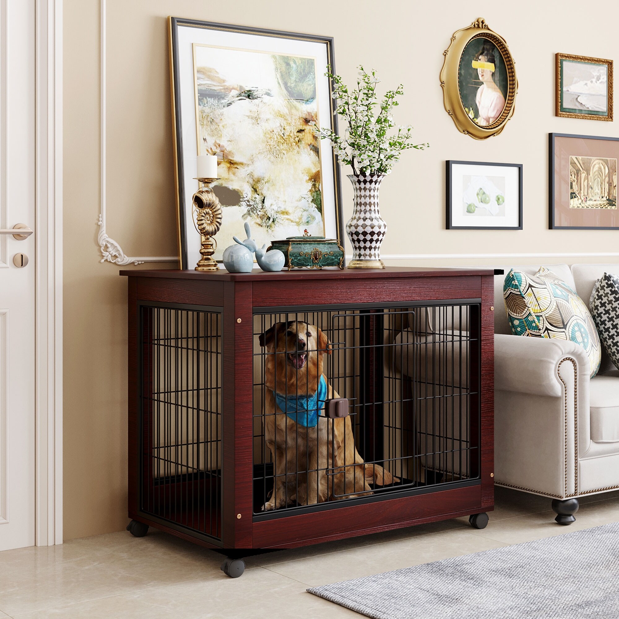 corner dog crate
