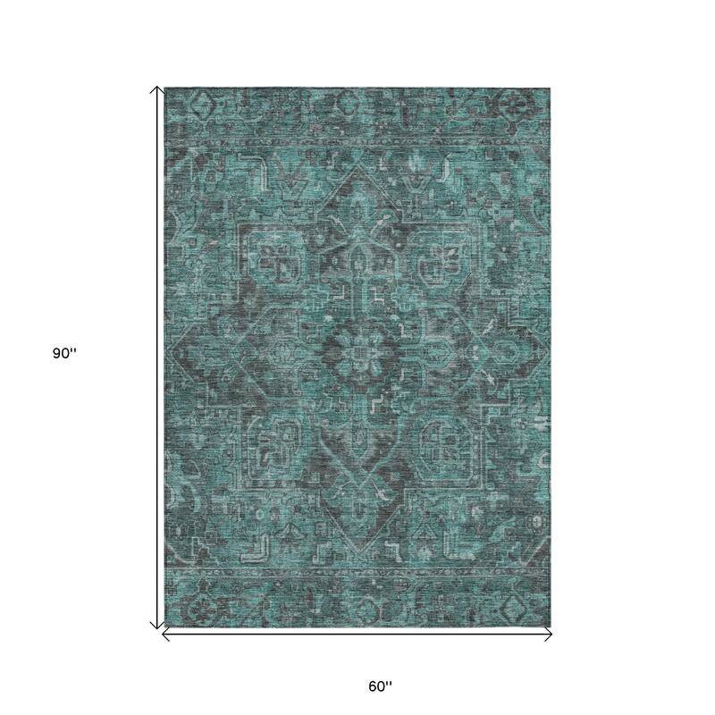 Dafi Oriental Weather Resistant Heritage-Inspired Outdoor Rug