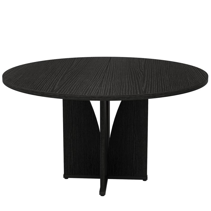 Wooden Large Dining Table, Round Kitchen Table for Dining/Living Room