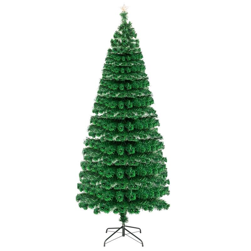 7.5FT Pre-Lit Optic Fiber Christmas Tree Multicolor Lights