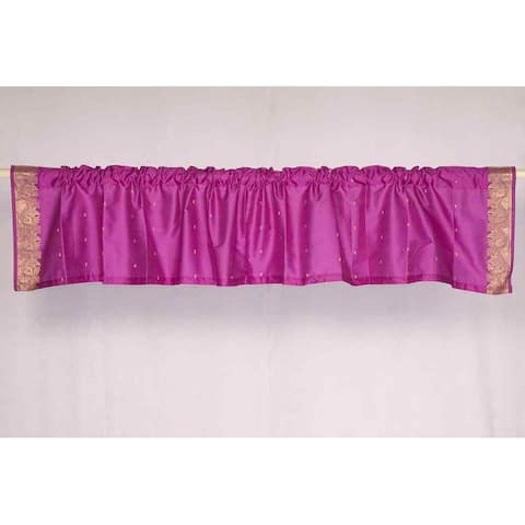 Violet Red - Rod Pocket Top It Off handmade Sari Valance - Pair