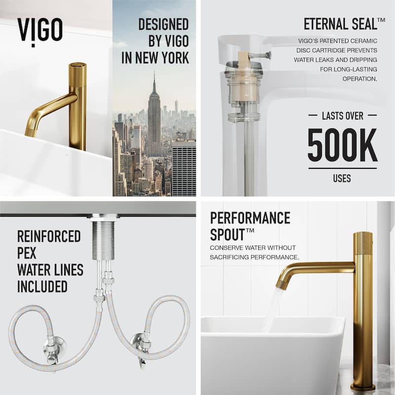 VIGO Marigold 18"L x 14"W MatteStone Vessel Sink and Apollo 12"H Faucet Set