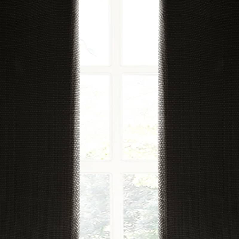 Porch & Den Limpus Faux Linen Grommet Top Blackout Curtain Panel