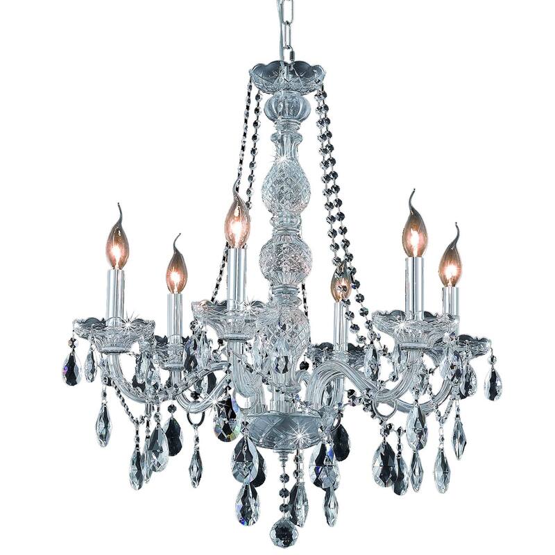 Fleur Illumination Collection Chandelier D:24in H:28in Lt:6 Chrome Finish