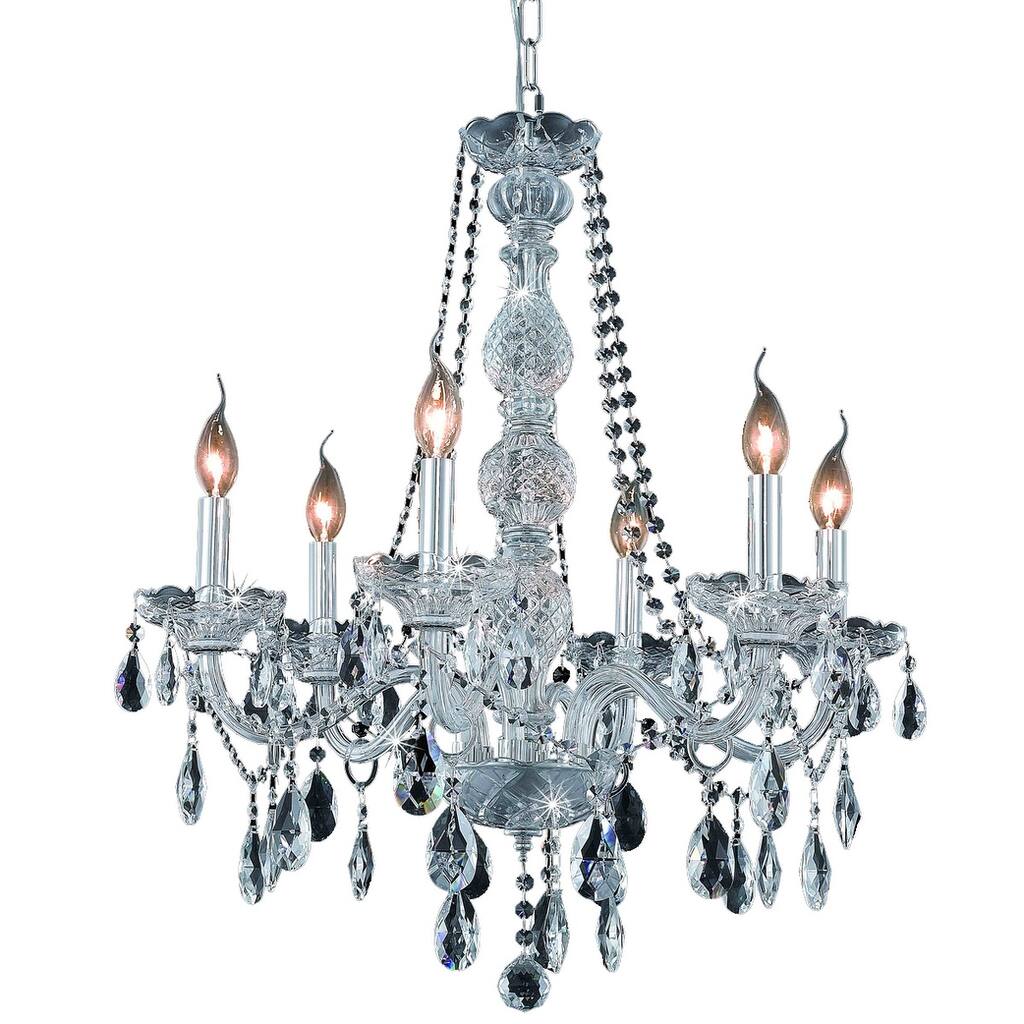 Fleur Illumination Collection Chandelier D:24in H:28in Lt:6 Chrome Finish