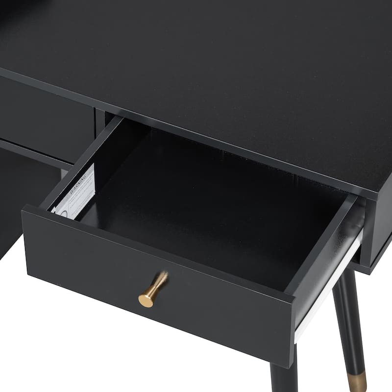 Modern Makeup Vanity Desk with Drawers, Cabinet and Charging Port
