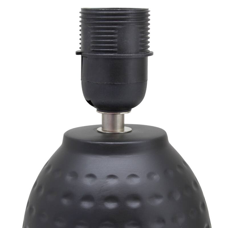 Petite Dimpled Ceramic Table Lamp with Tapered Shade - 12.5" - Black