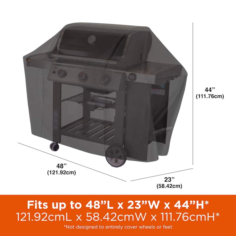 Modern Leisure Chalet Outdoor Patio 2 Burner Bbq Grill Cover, 48" W x 23 D" x 44" H, Black