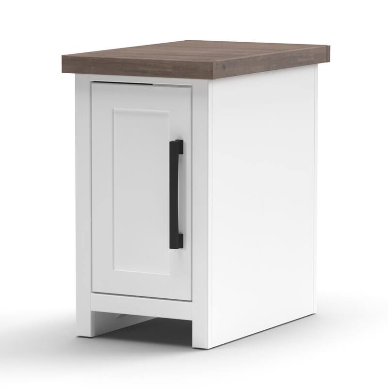 Bridgevine Home Modern Farmhouse 14 inch Chairside Table, No Assembly Required, Two-Tone Finish