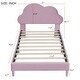 preview thumbnail 4 of 13, Twin Size Upholstered Cloud-Shape Bed,Velvet Platform Bed w/Headboard Pink