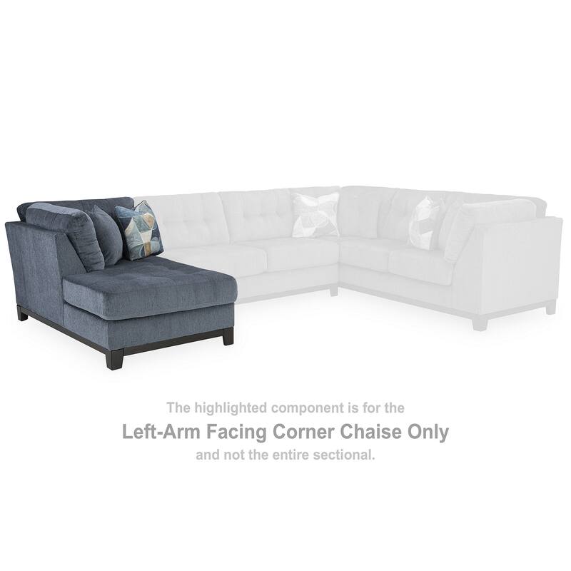 Signature Design by Ashley Maxon Place Dark Blue 3-Piece Sectional with Chaise - 140" W x 100" D x 37" H