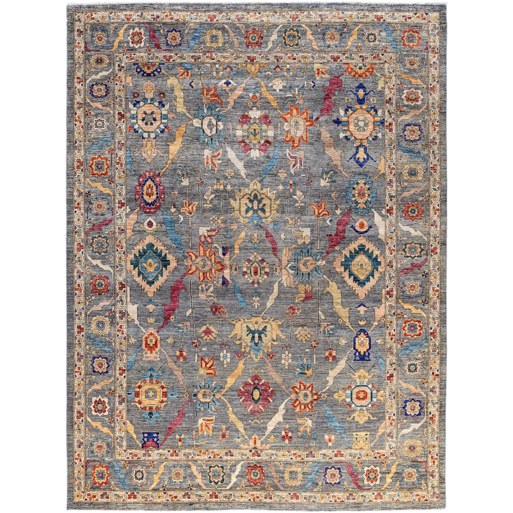 Serapi One-of-a-Kind Hand-Knotted Area Rug - Gray - 9' 1" x 12' 2"