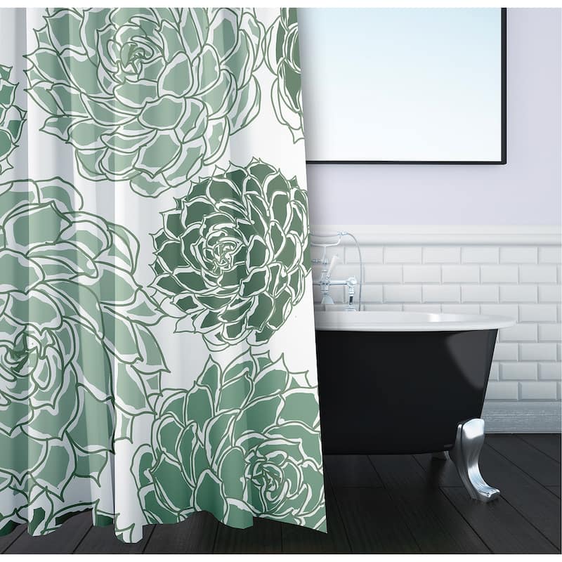 Olivia Floral Print Shower Curtain