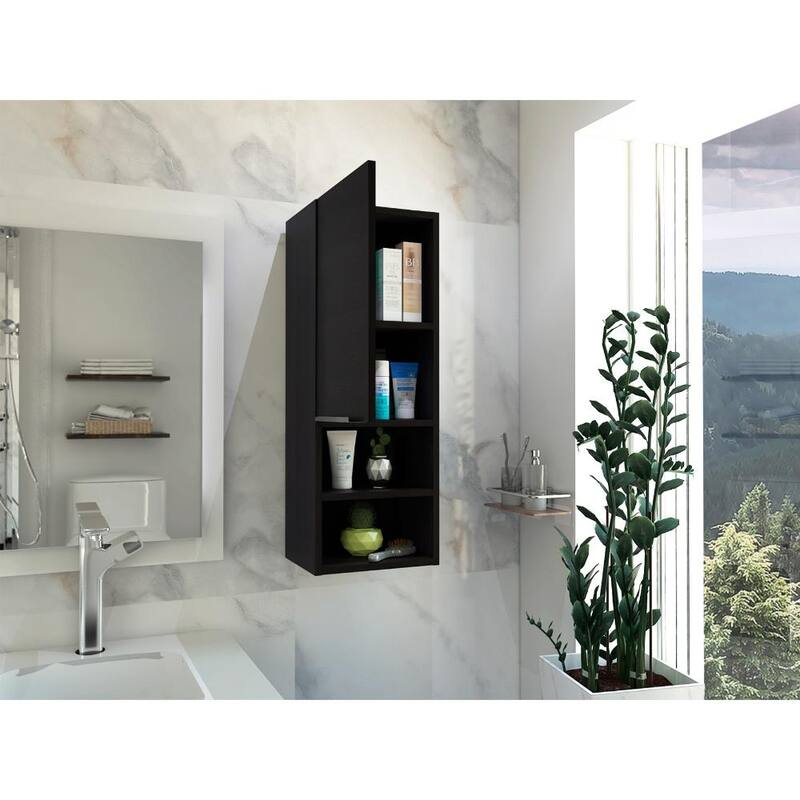 TUHOME Mila Wall-Mounted Bathroom Medicine Cabinet with Open & Closed Storage