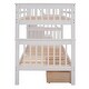 preview thumbnail 11 of 17, Twin over Twin Wood Bunk Bed with Three Drawers, White
