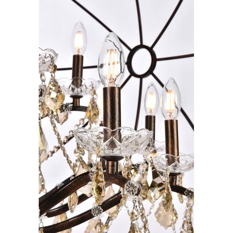 Royce Edge 25-Light Dark Bronze Chandelier - dark bronze (royal cut clear crystals)