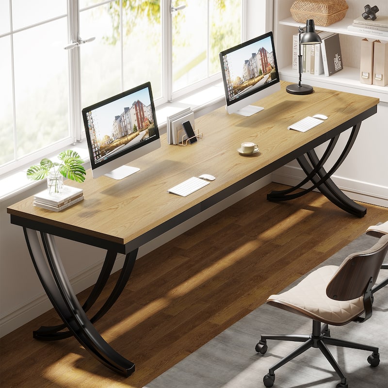 78.74" Extra Long Double Computer Desk with Metal Legs for Home Office
