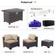 preview thumbnail 20 of 28, Kullavik 15PCS Outdoor Patio Furniture Set with Fire Pit Table & Glass Top Coffee Table