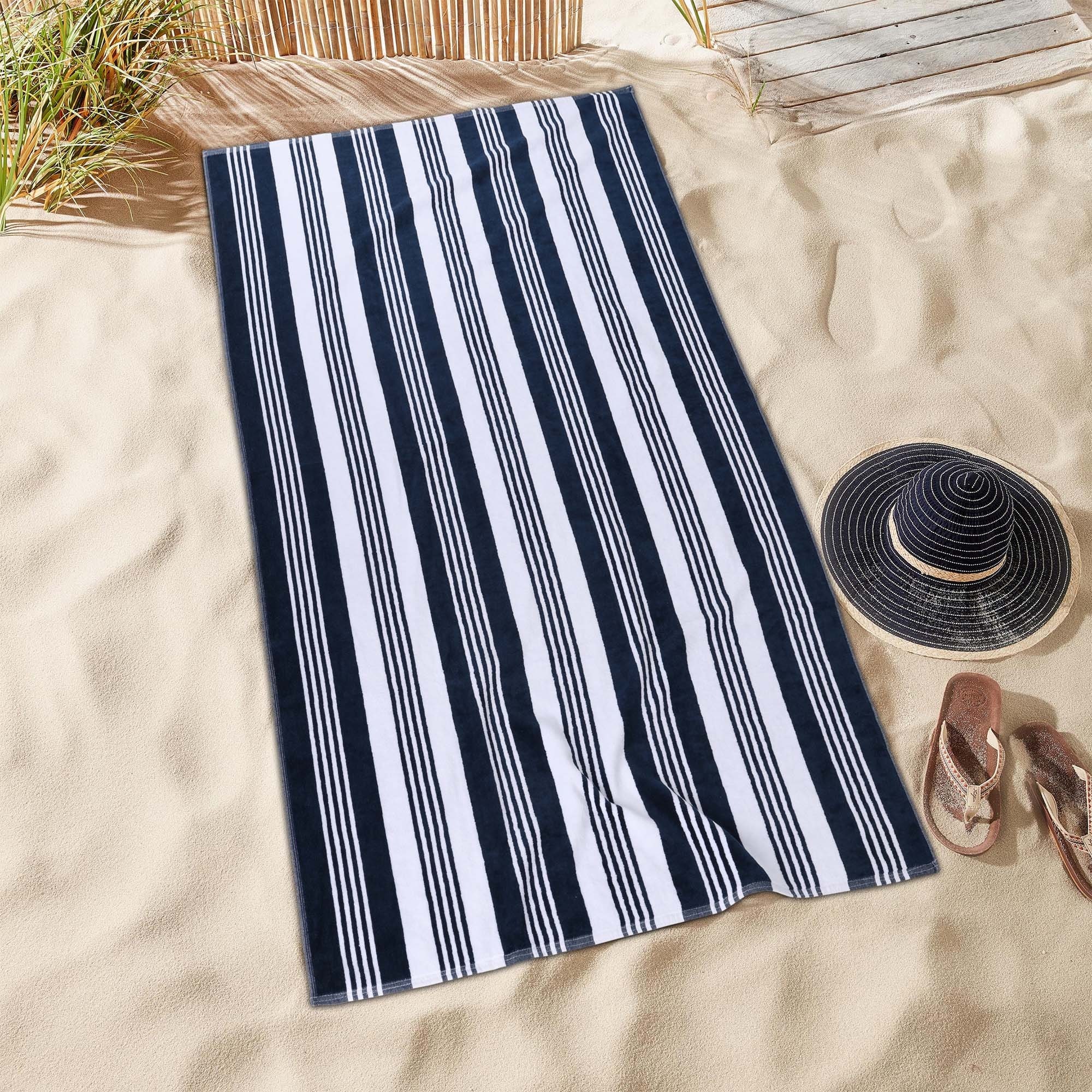 Tommy Bahama Ocean Bay Stripe Blue Cotton Terry 3 Piece Towel Set 3 Piece Bed Bath Beyond 33416023