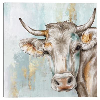 Headstrong Cow by Eva Watts Canvas Art Print