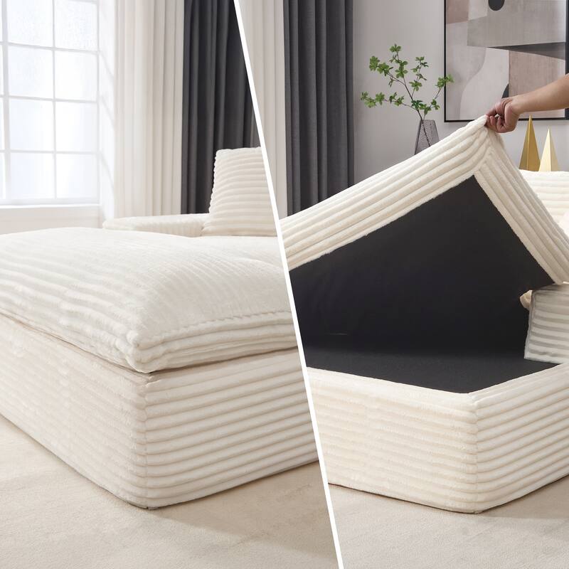 67" Upholstered Chaise Lounge Chair Sleeper Sofa Bed with Pillows, No Assembly Required
