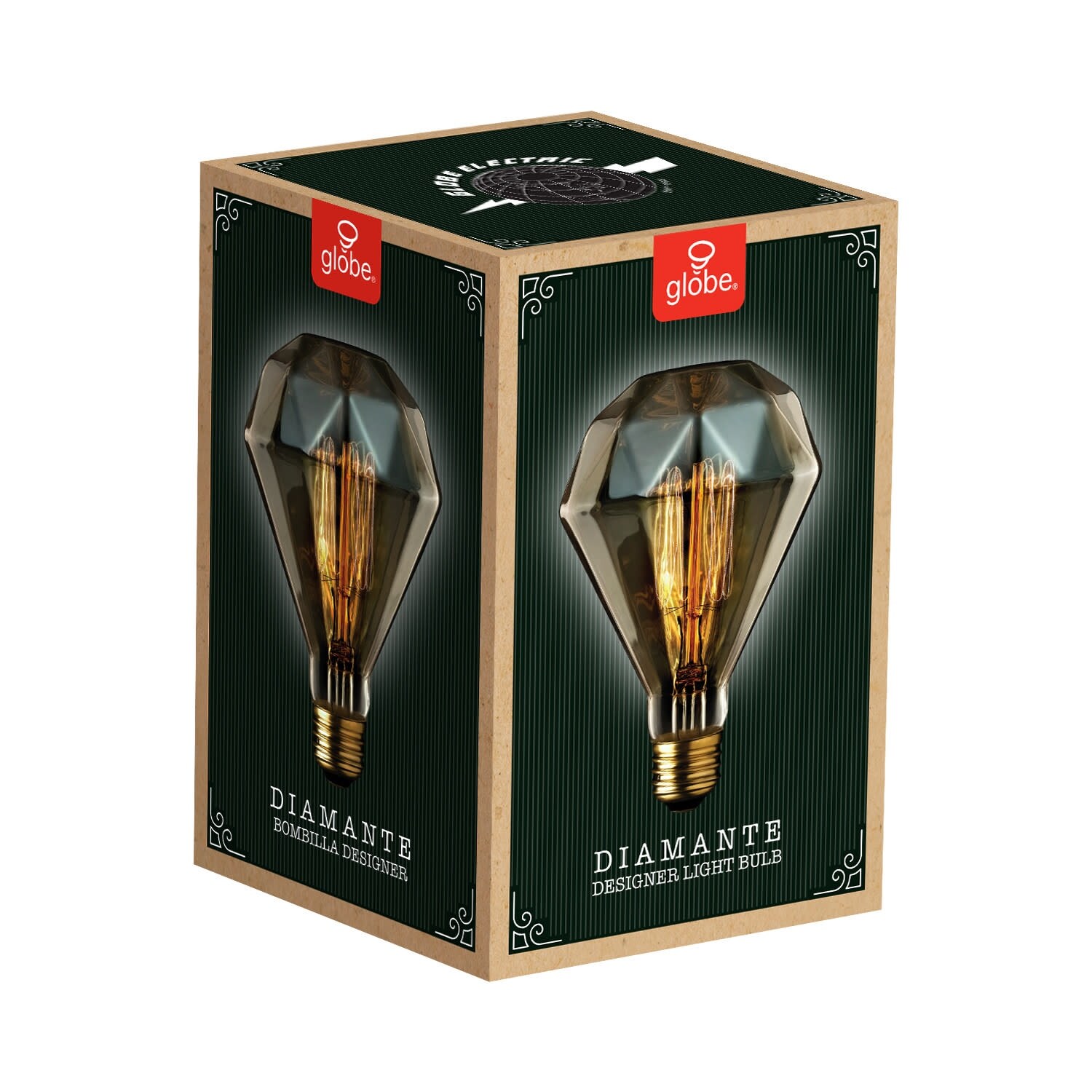 Globe Electric 40W Amber Designer Vintage Edison Diamante Incandescent Light Bulb