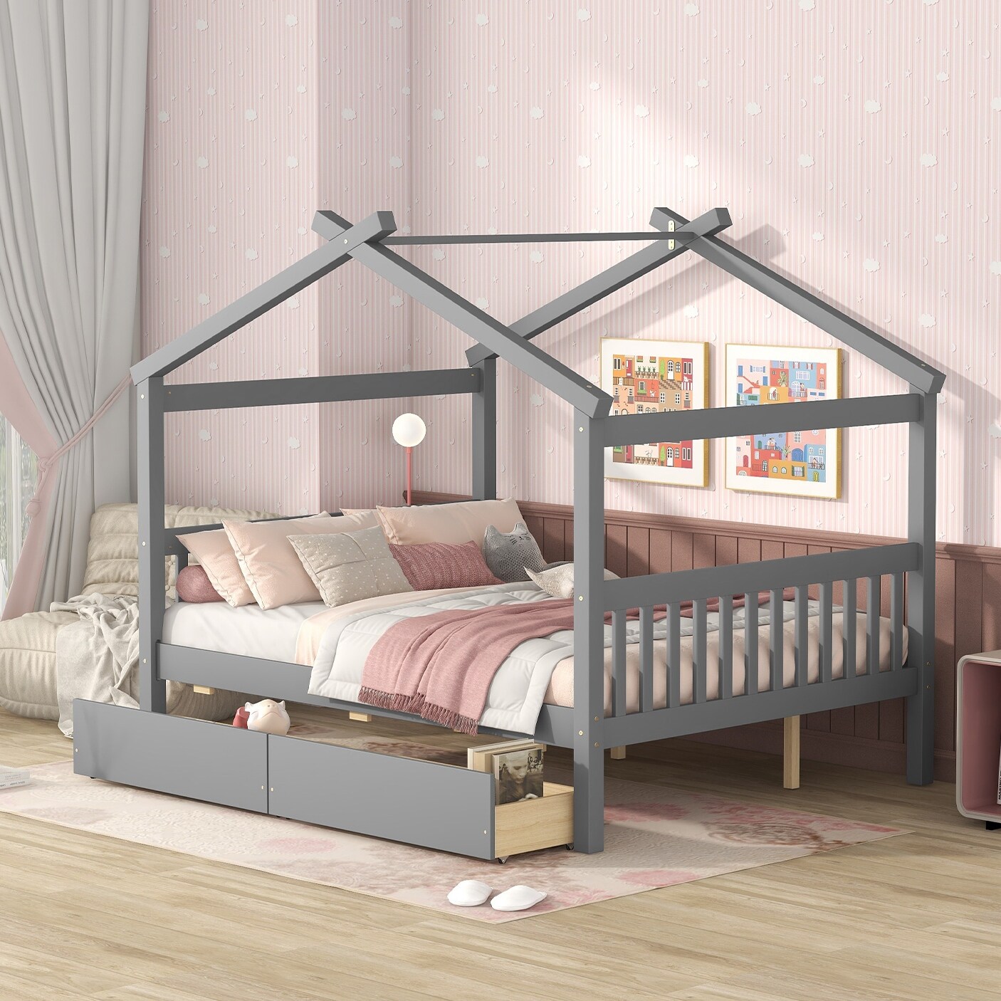 Kids construction bed top
