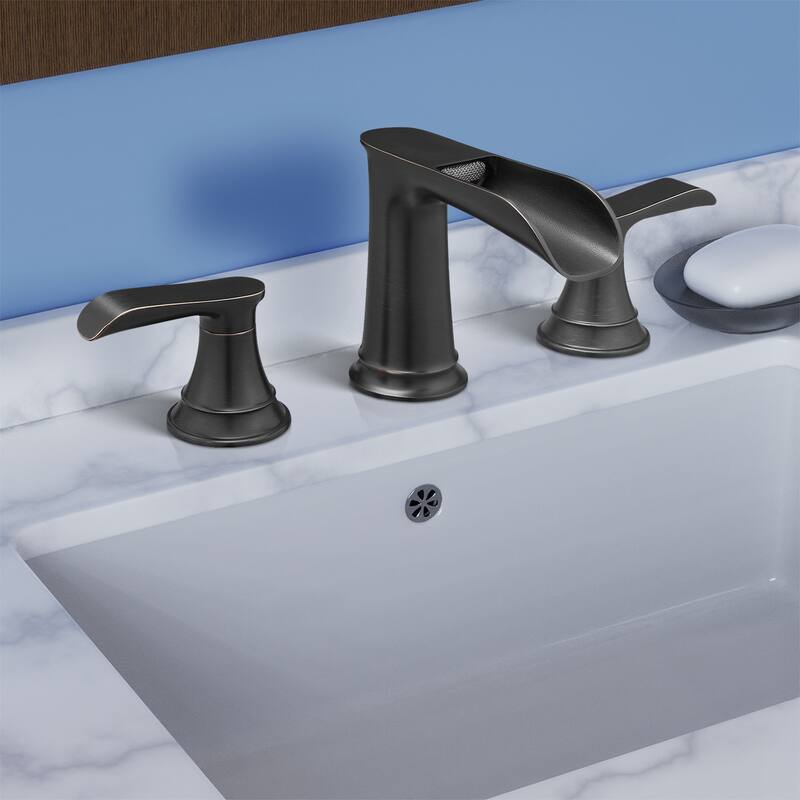 Topcraft Two Handle Waterfall Bathroom Faucet with Pop-Up Drainer