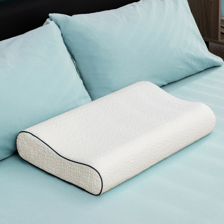 Memory Foam Sleep Pillow Orthopedic Contour Cervical Neck Support White
