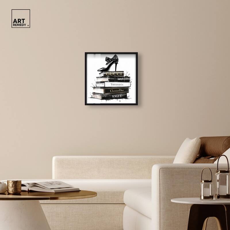 Inky Book Stack Shadowbox by Art Remedy