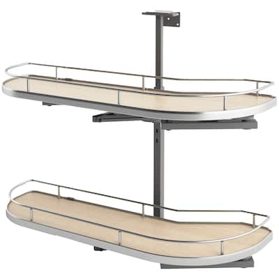 Rev-A-Shelf 587-12-L Modern 32-3/4"W Pull Out Two Tier Lazy Susan