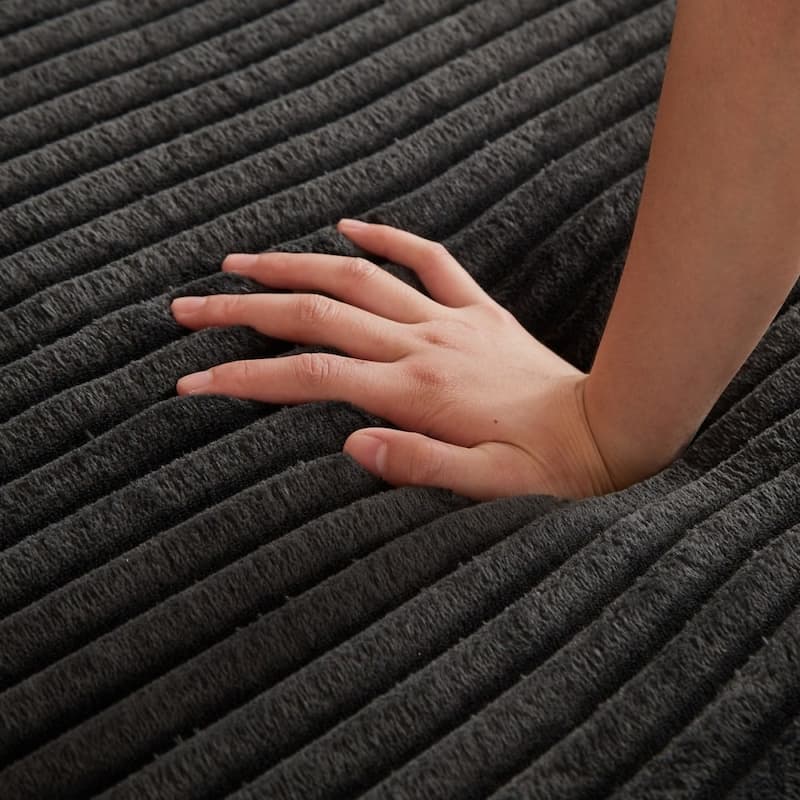 78.5" Corduroy Round Oversized 2-In-1 Sofa Bed, Neck Pillow Design With Four Throw Pillows