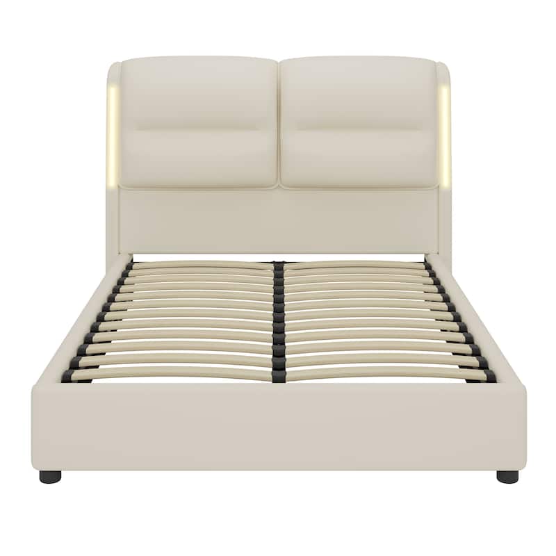 Upholstered Queen Size Hydraulic Platform Bed