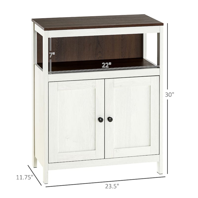 kleankin Modern Bathroom Storage Cabinet, Free Standing Bathroom Cabinet, Open Compartment and Cupboard with Adjustable Shelf
