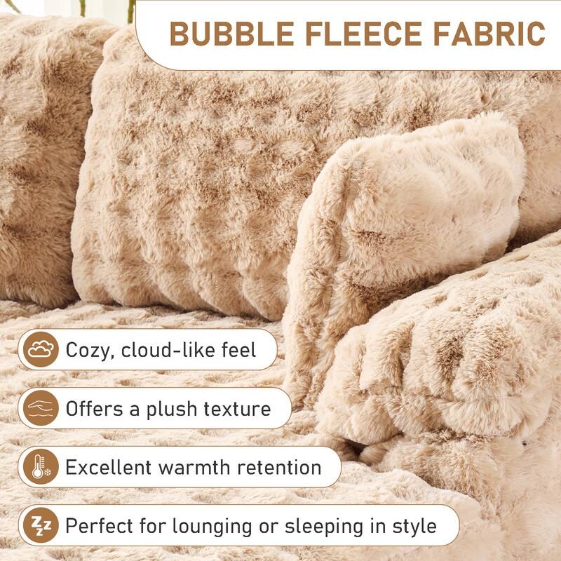 93" Velvet King Size Chaise Lounge Sofa Bed Sleeper Sofa with Dual Mattress