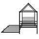 preview thumbnail 12 of 10, Black Twin Size Metal House-Shaped Platform Bed with Trundle and Roof