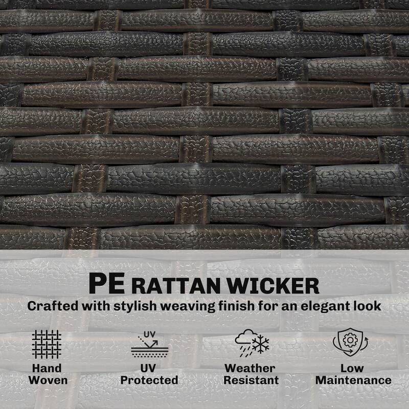 Outsunny 3 Seater Outdoor Couch Sofa, PE Wicker Patio Couch with Wide Deep Seating, 4" Foam Cushions