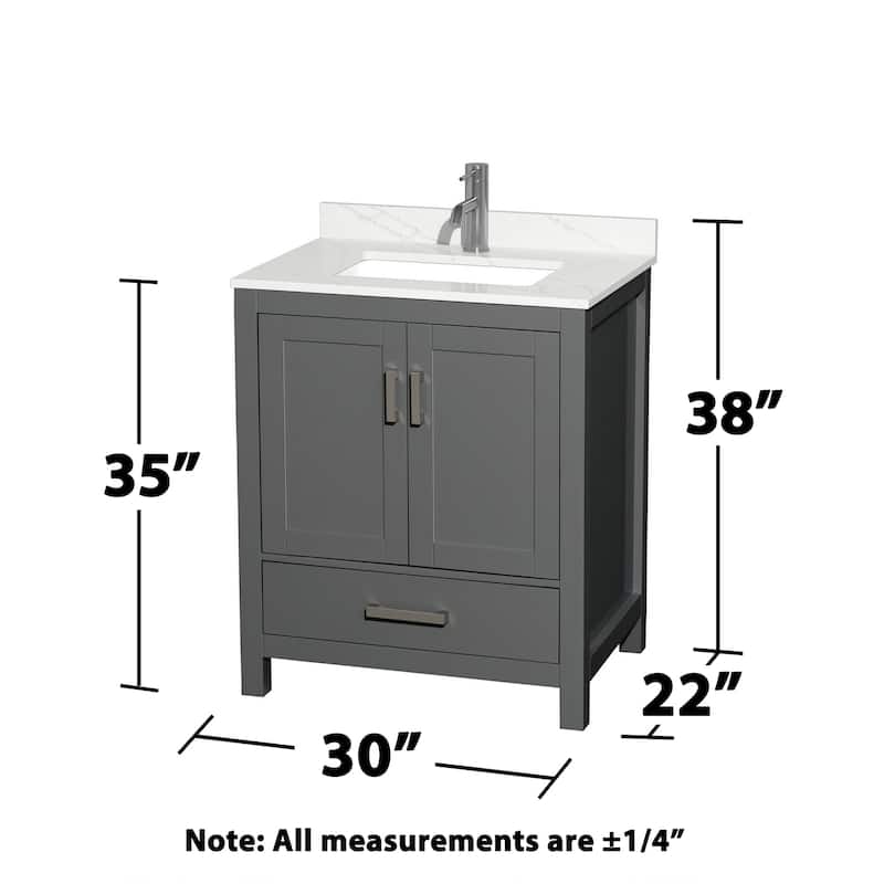 Sheffield 30-inch Single Vanity, Single Hole Quartz Top