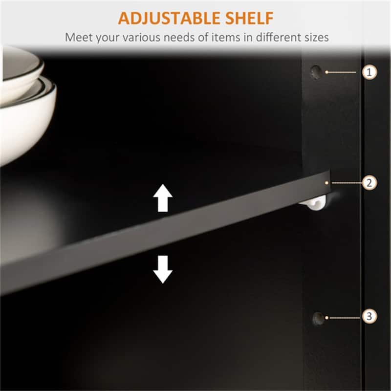 Storage Cabinets with Adjustable Shelves and Magnetic Cabinet Doors - N/A